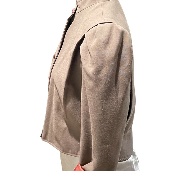 Vintage 80s Cropped Puffed Sleeves Academia Blazer - Picture 4 of 12